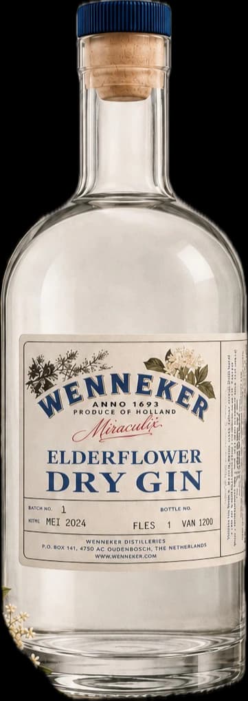 Wenneker Elderflower Dry Gin bottle